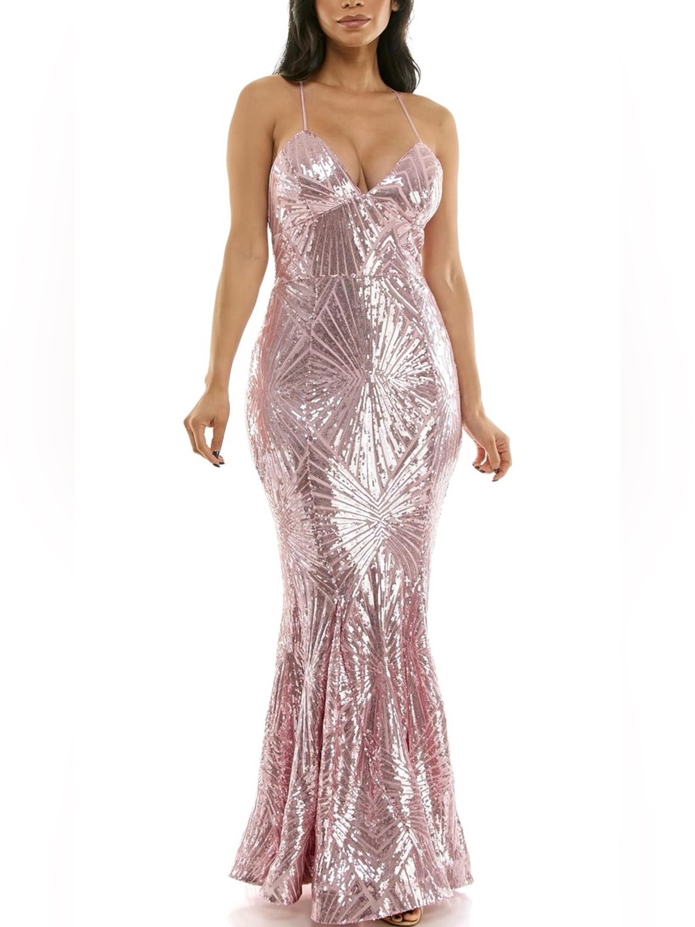 Violet Weekend Blush Pink Sequin Maxi Dress — Size 1/2 — NWT